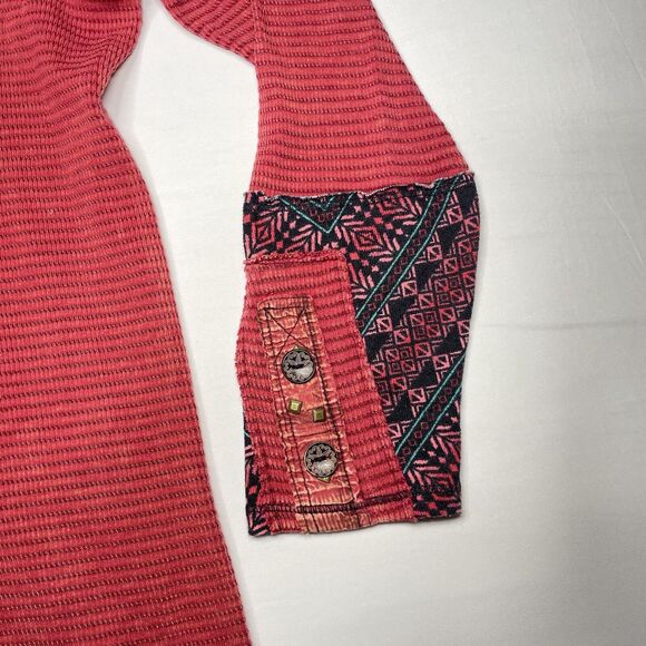 Soft Surroundings Tunic Lagenlook Waffle Knit Wearable Art Statement Sleeve Sz M - Picture 3 of 16